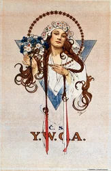 若い女性クリスチャン協会のチェコスロバキアYWCAポスターYWCA inチェコスロバキアリトグラフby Alphonse Mucha（1860-1939）1922 Dim 54x82 cm Private collection